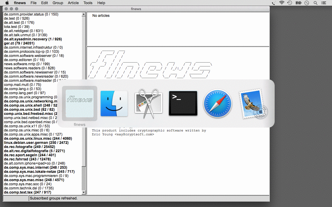 flnews-0.11 using Cocoa